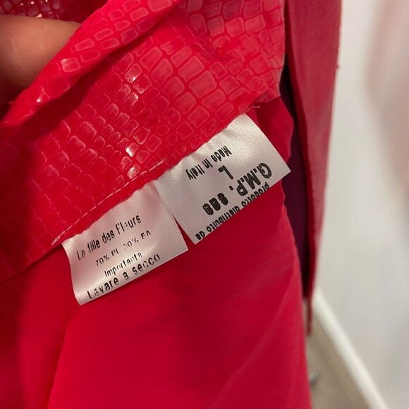 LA FILLE DES FLEURS Jacket Size L Coated Reptile Pattern Made in Italy - Picture 9 of 10